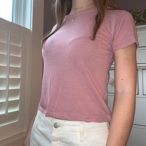 Brandy Melville pink fitted t-shirt
